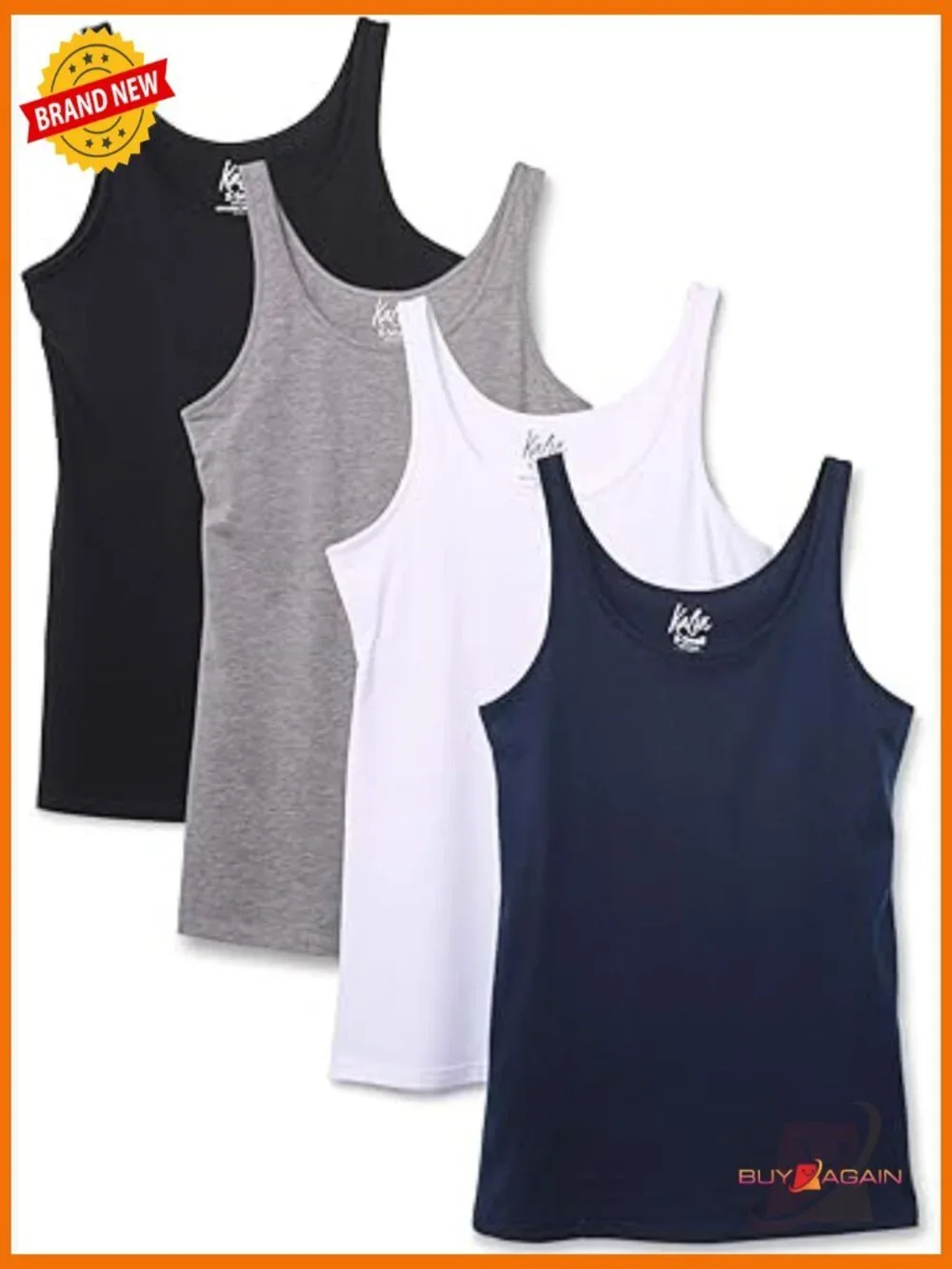 4-Pack Busty Shelf Bra Cami Tank Tops Layering Base Layer Sleeveless